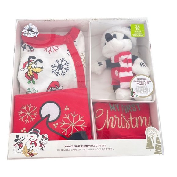 Disney Store Mickey Mouse and Friends My First Christmas Baby Gift Set 0-3M - Picture 1 of 11